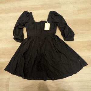 Pearl By Lela Rose - Black Square Neck - Mini Dress - Size 8